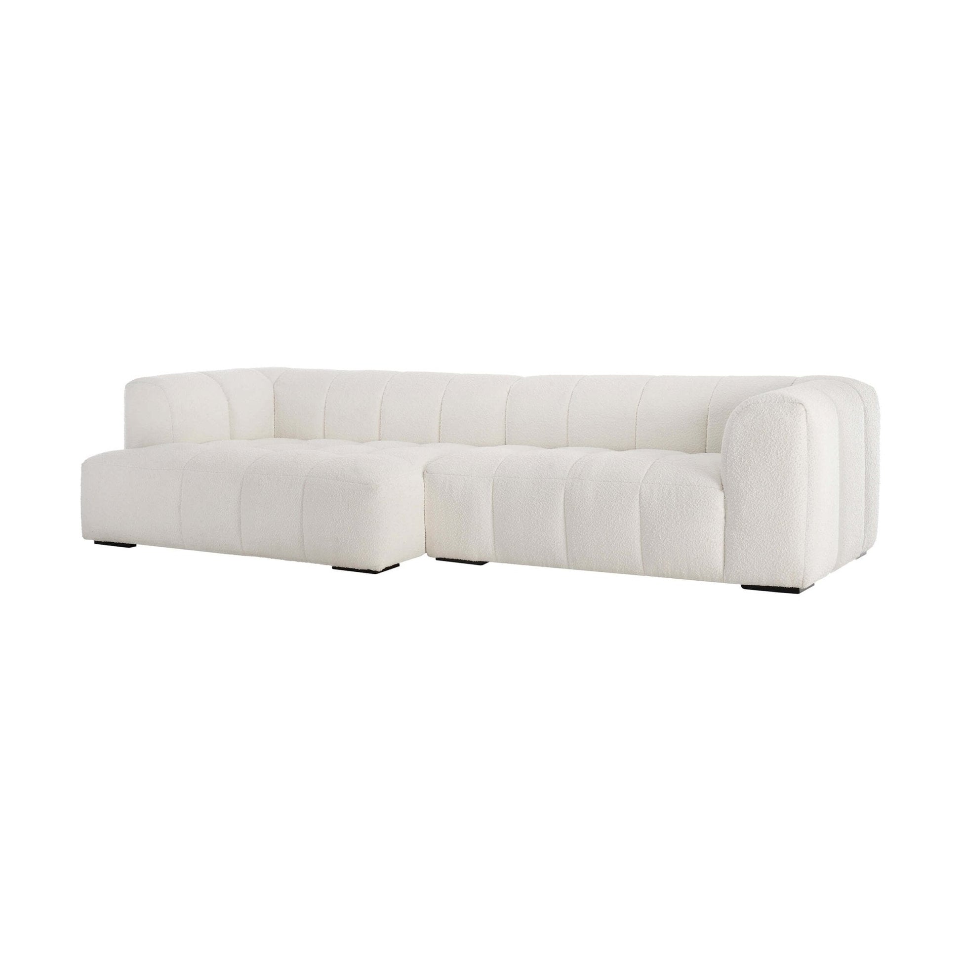 Manhattan Boucle Left Hand Large Chaise Sofa